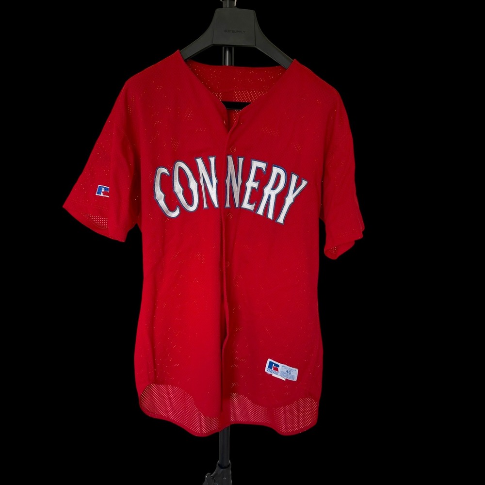 Russell Athletic Red Mesh Baseball Jersey Connery 20 Mens 46 Made in USA